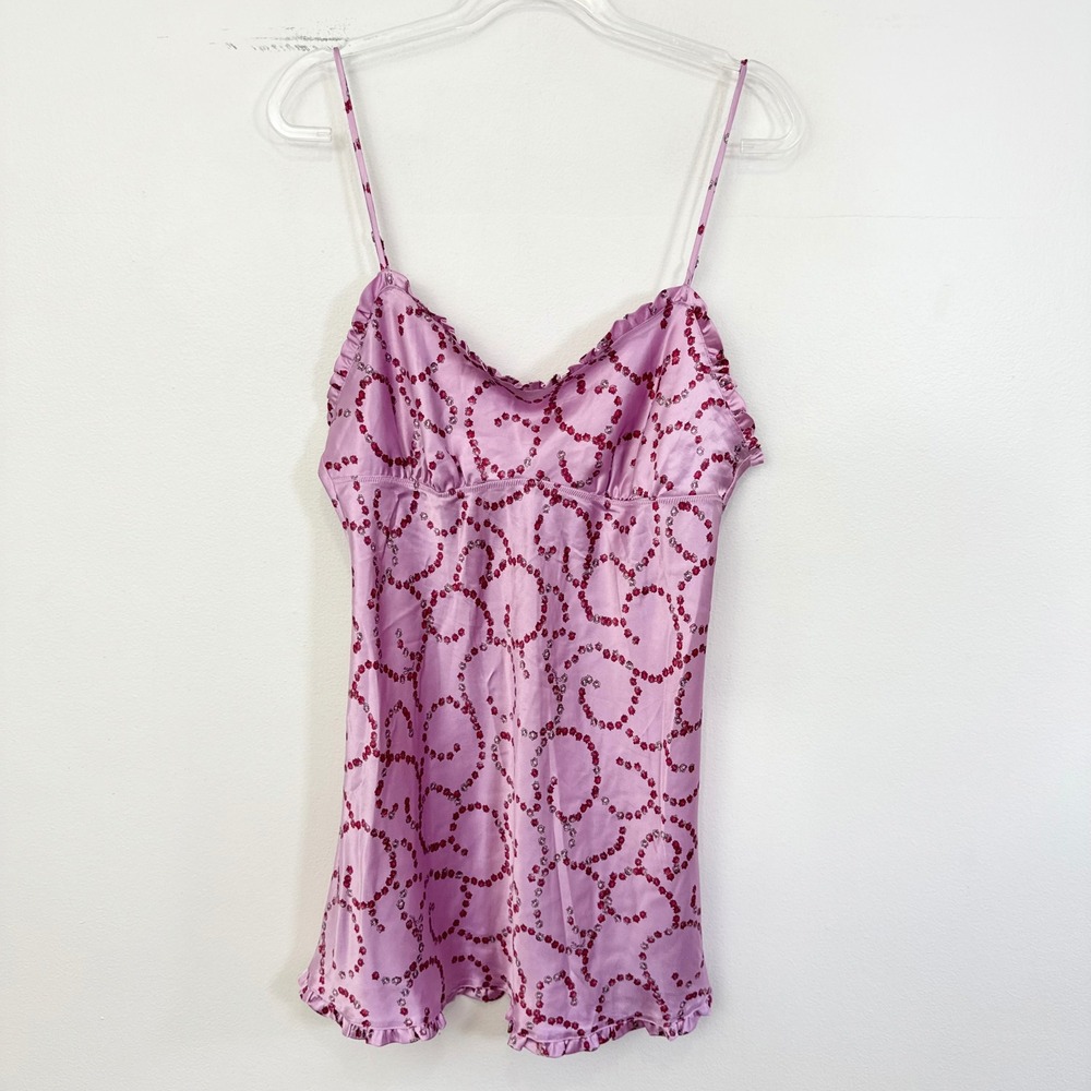 Victoria's Secret Angels 2007 Pink Floral Satin Slip Dress Size M